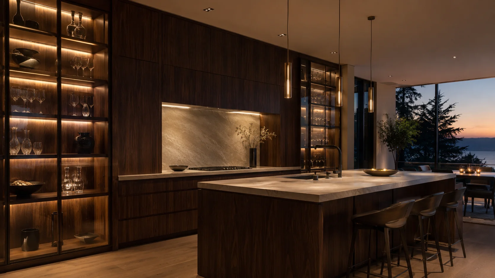 Dark walnut kitchen